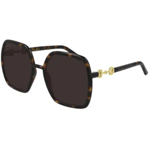 Gucci Women's Sunglasses - Full Rim Havana Plastic Square Shape Frame | GG0890S 002