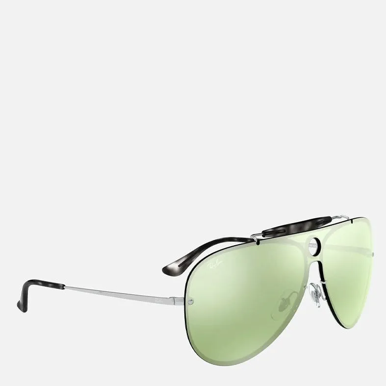 RAY-BAN BLAZE SHOOTER RB3581N SILVER/GREEN
