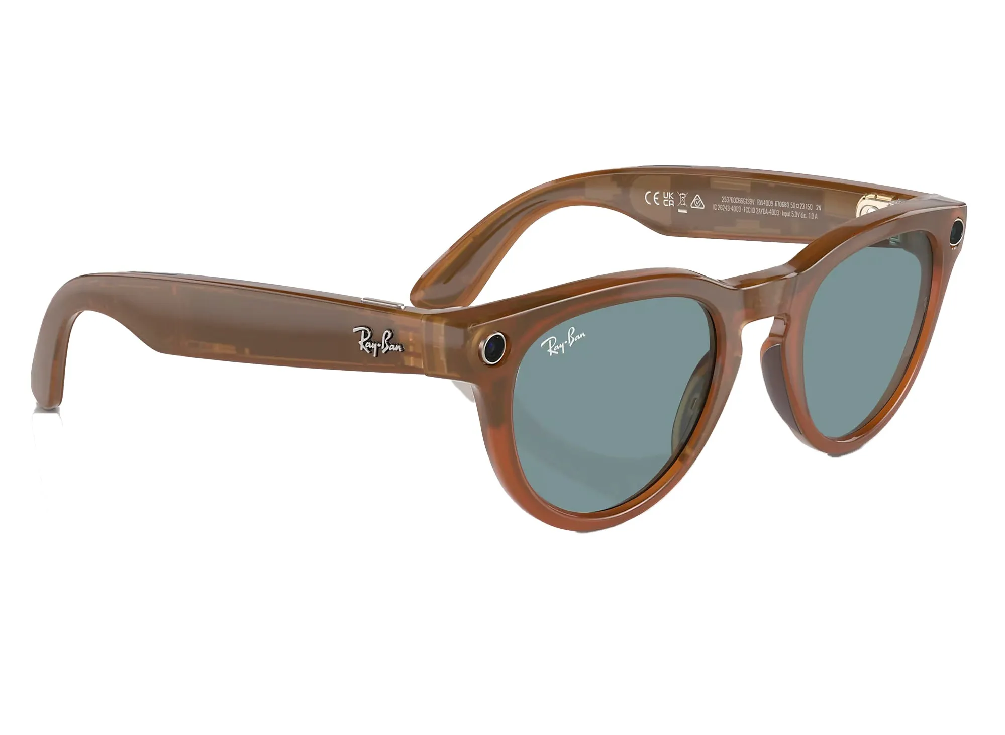 Ray-Ban Meta Headliner in Shiny Caramel w/ Clear to Sapphire Transition Lenses xld