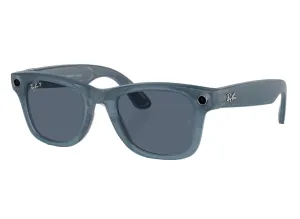 Ray-Ban Meta Wayfarer in Matte Jeans Blue w/ Polar Dusty Blue Lenses xld