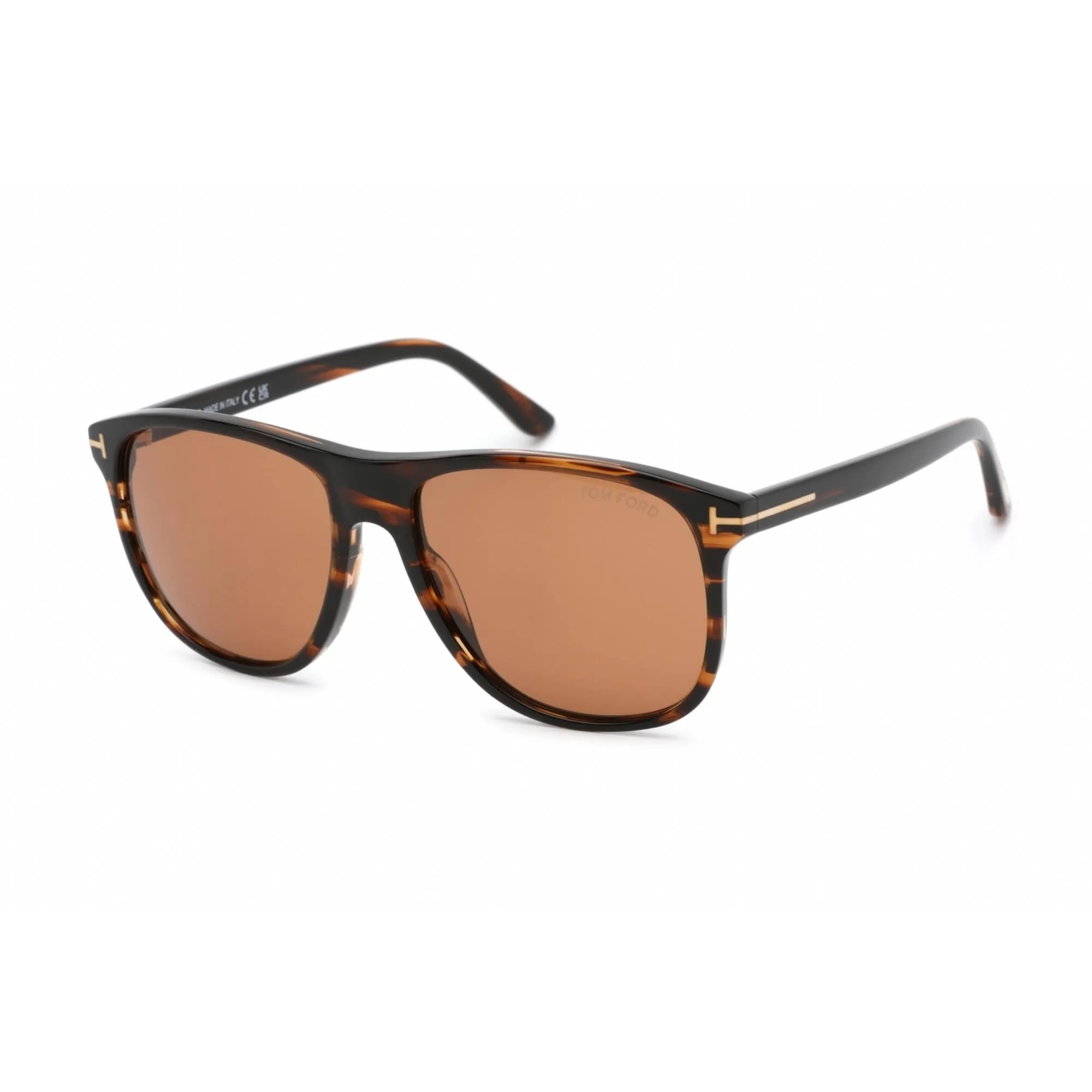 Tom Ford Men's Sunglasses - Full Rim Dark Brown Plastic Pilot Shape Frame | FT0905 50E