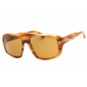 Tom Ford Men's Sunglasses - Havana/Other Rectangular Frame Brown Lens | FT0754 56E