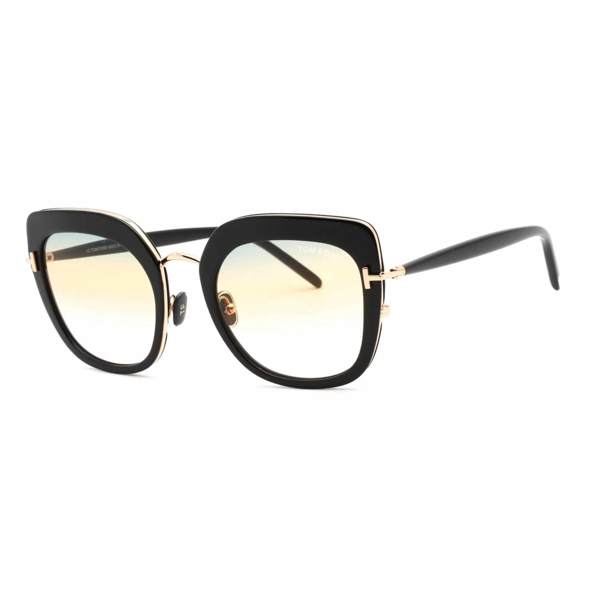 Tom Ford Women's Sunglasses - Black Cat Eye Frame Gradient Gold Lens | FT0945 01B