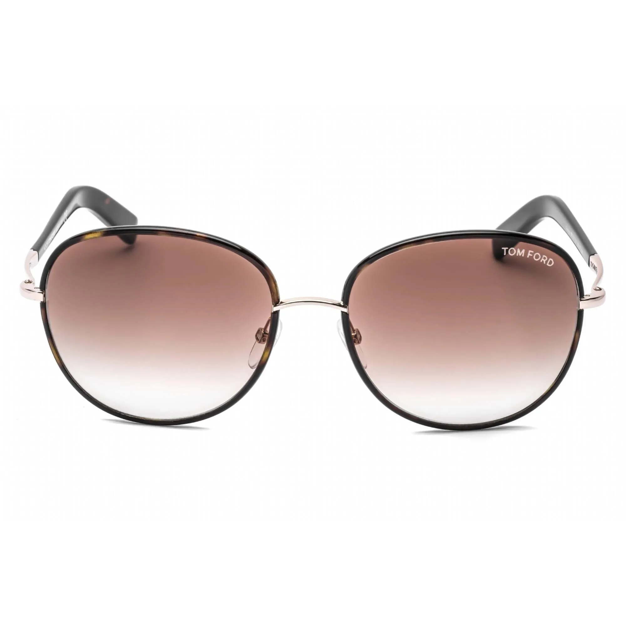 Tom Ford Women's Sunglasses - Full Rim Dark Havana Oval Shape Metal Frame | FT0498 52F