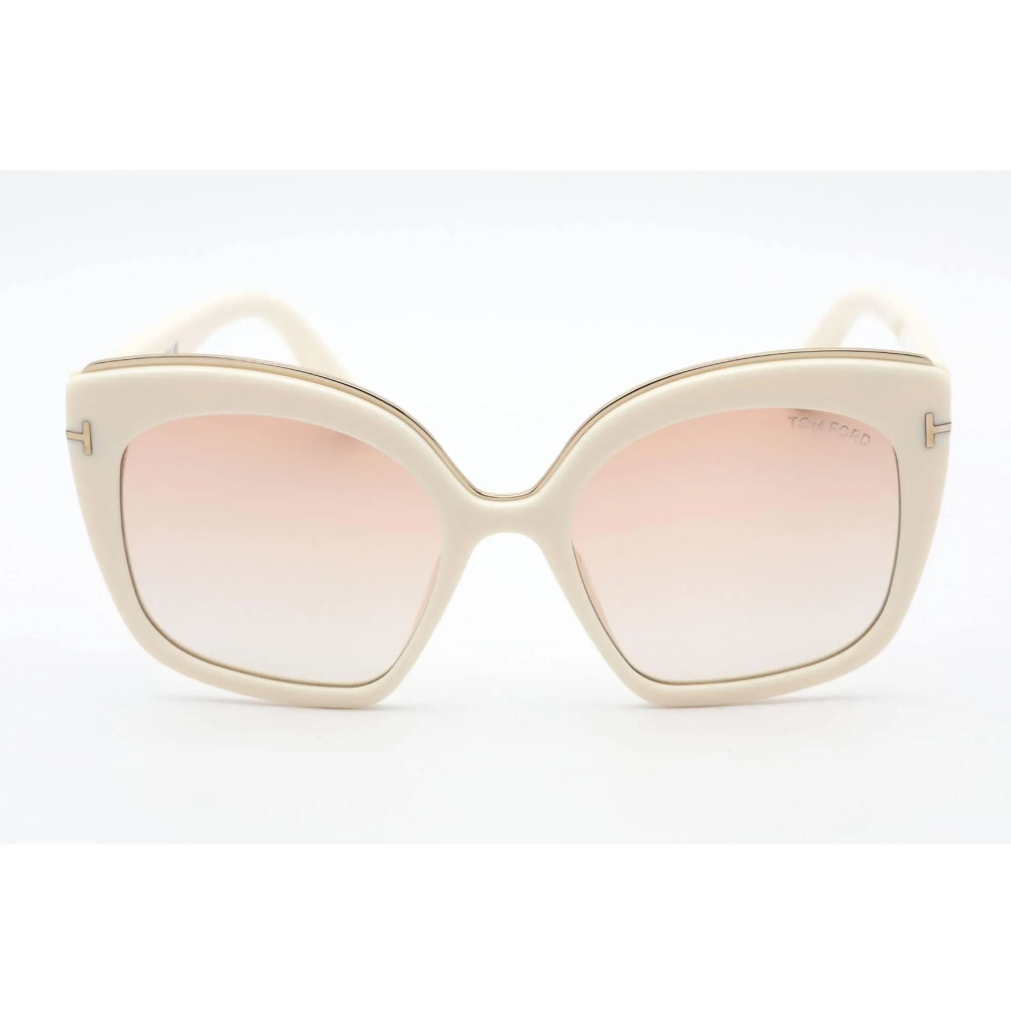 Tom Ford Women's Sunglasses - Full Rim Ivory Plastic Rectangular Frame | FT0944 25T