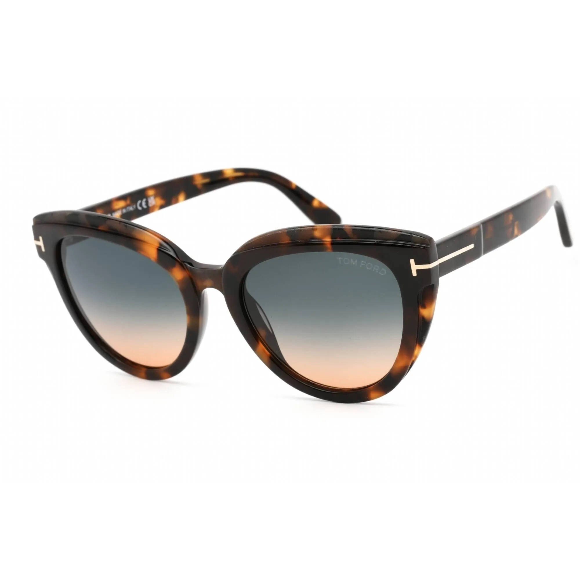 Tom Ford Women's Sunglasses - Havana Cat Eye Frame Green Gradient Lens | FT0938 55P